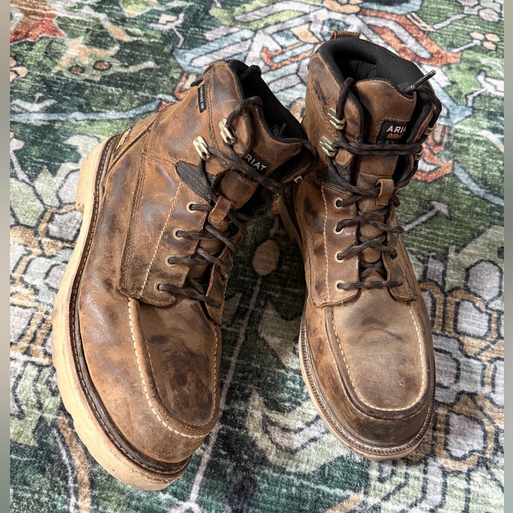 Ariat Rebar Lift Comp Toe Waterproof Work Boot Brown Mens Size 12 D